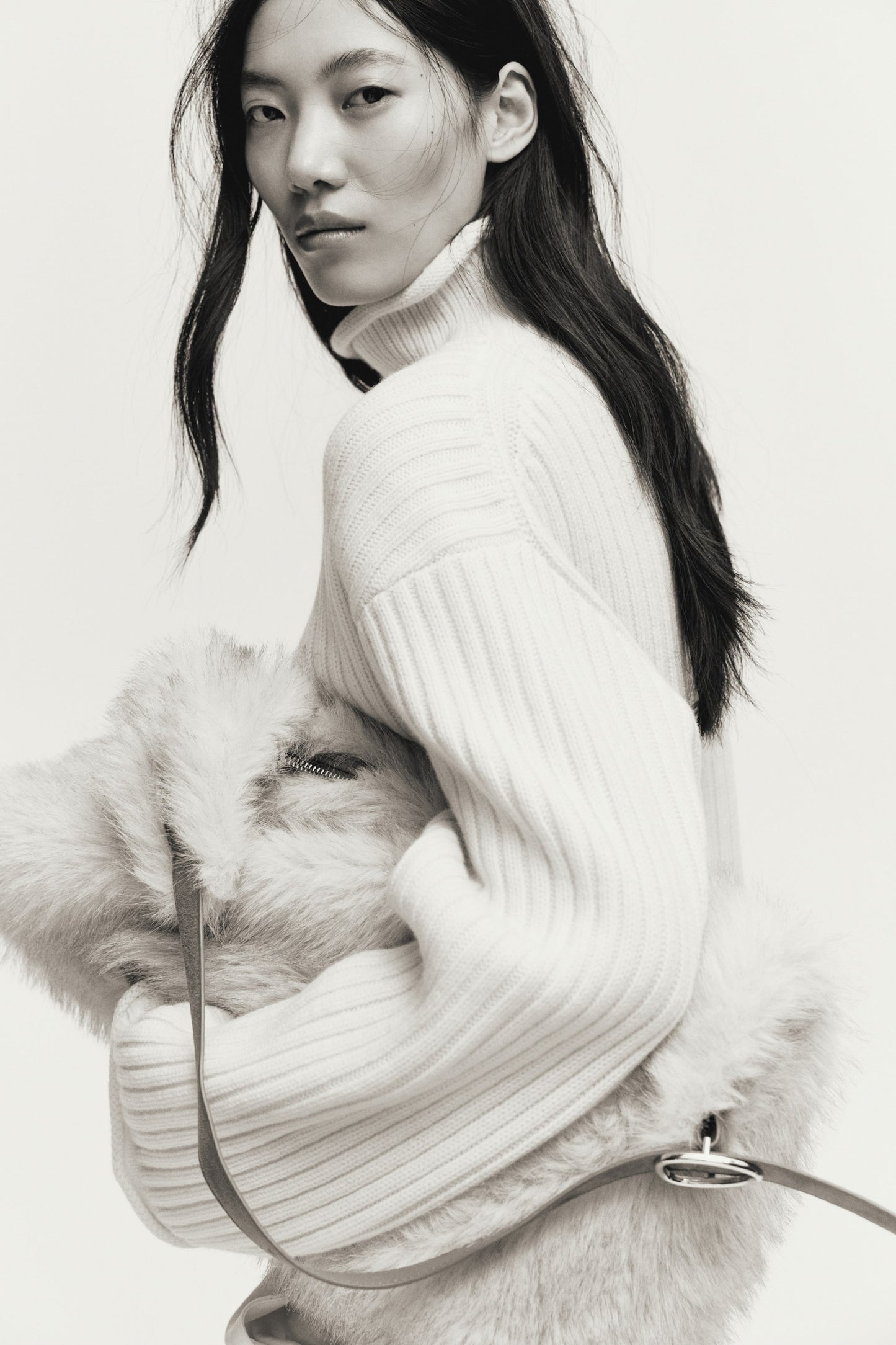 Rib-knit wool jumper