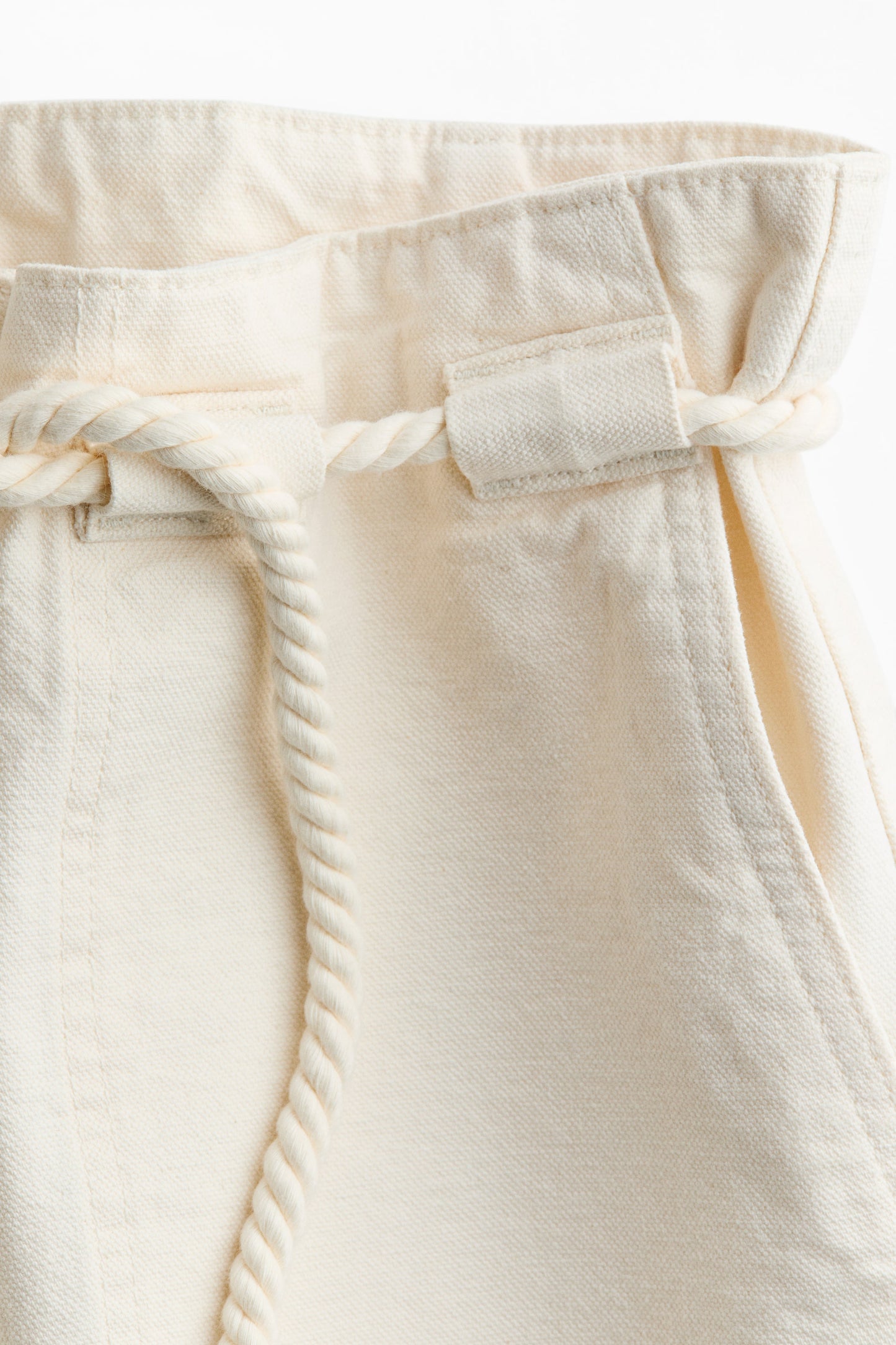Rope-belt paper bag trousers