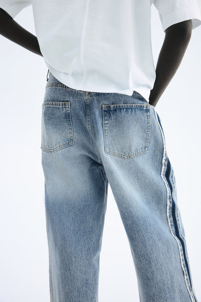 Side-panelled jeans
