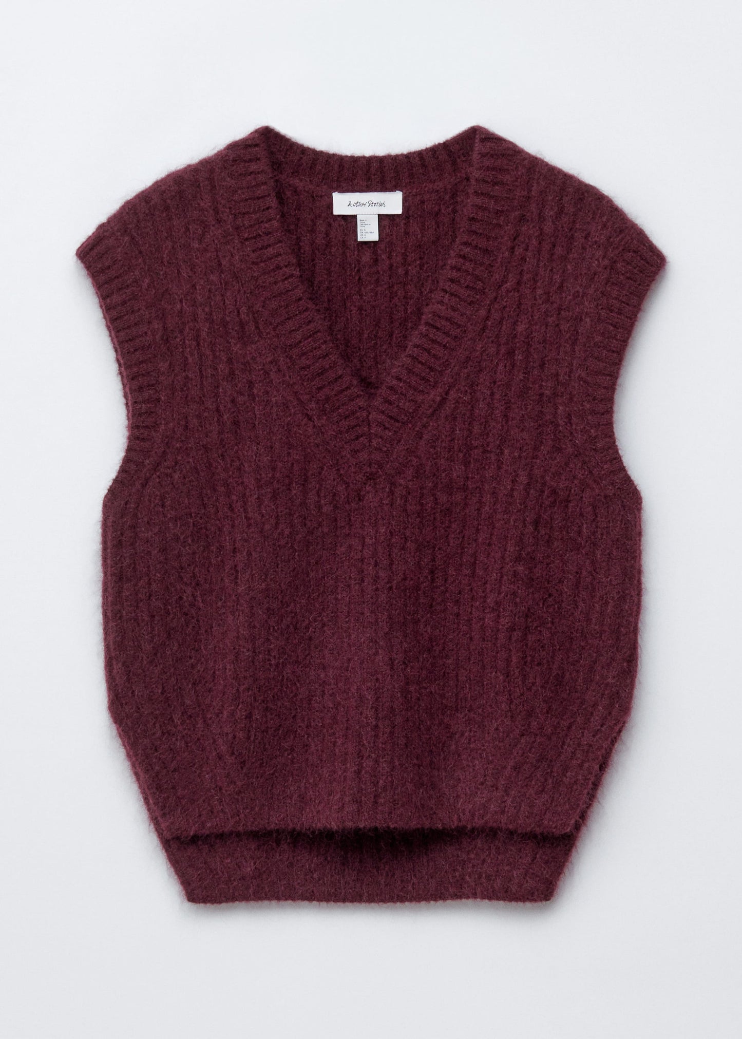 Knitted Mohair-Blend V-Neck Vest