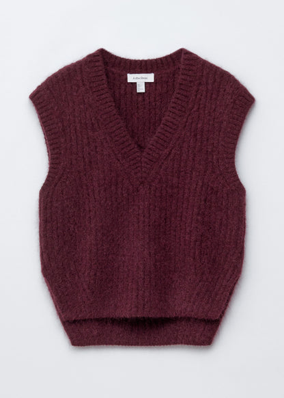 Knitted Mohair-Blend V-Neck Vest