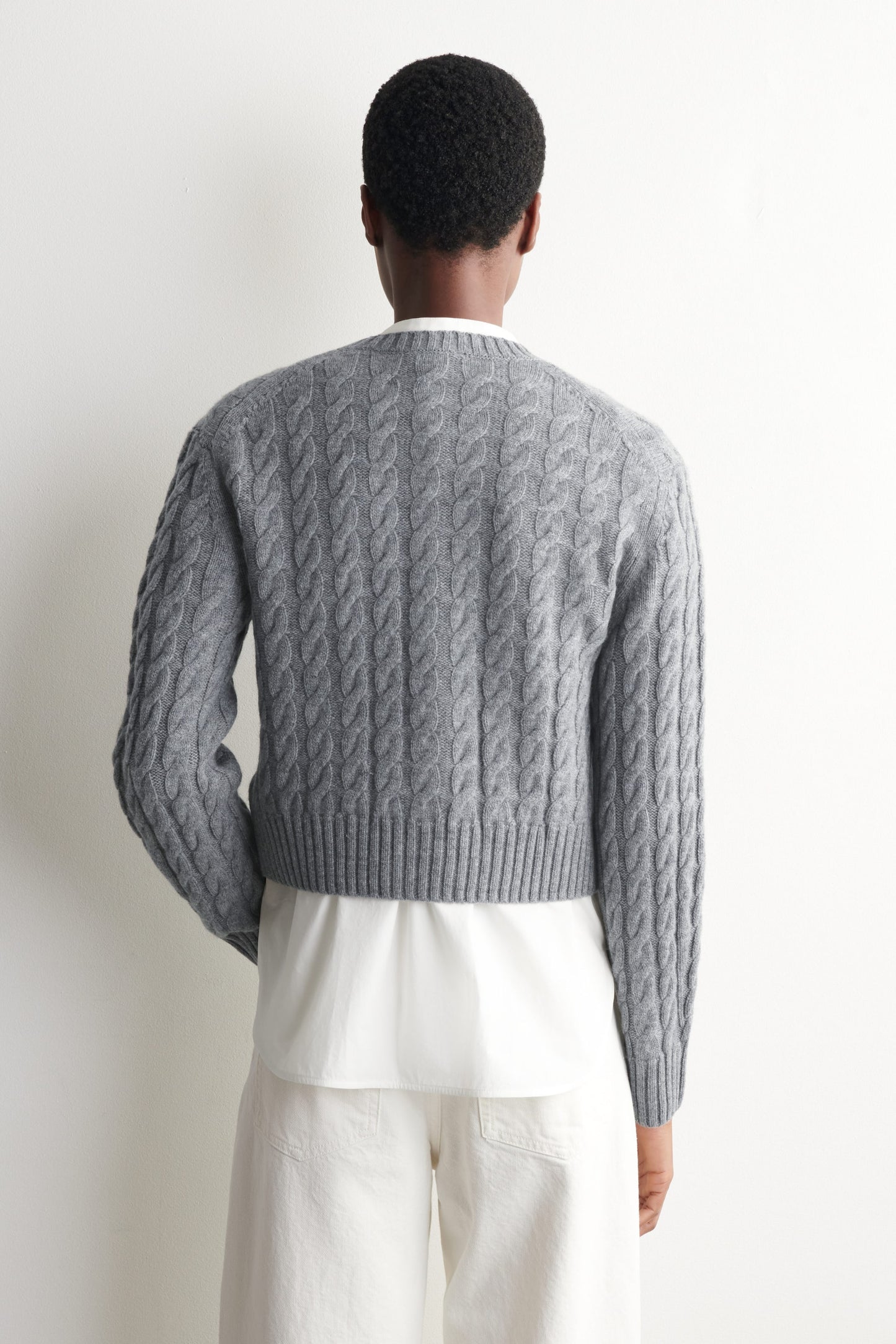 Cable-Knit Merino Wool Cardigan