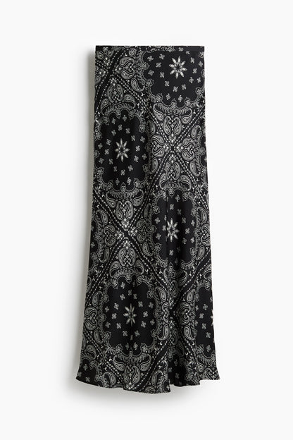Long satin skirt