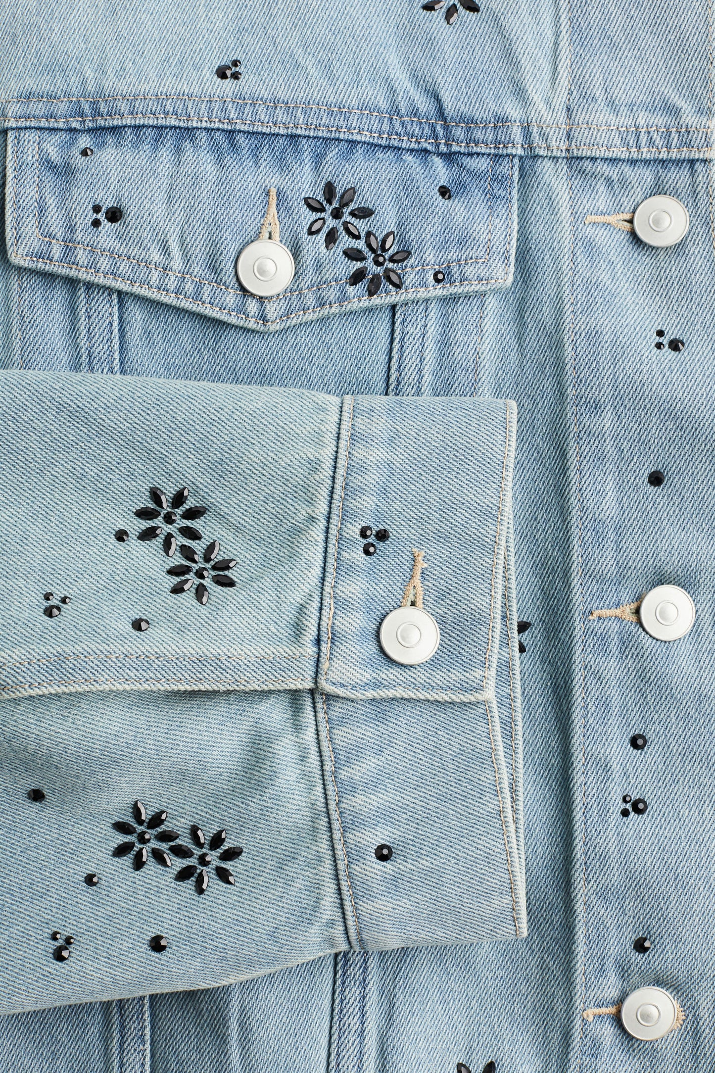 Rhinestone-embellished denim jacket