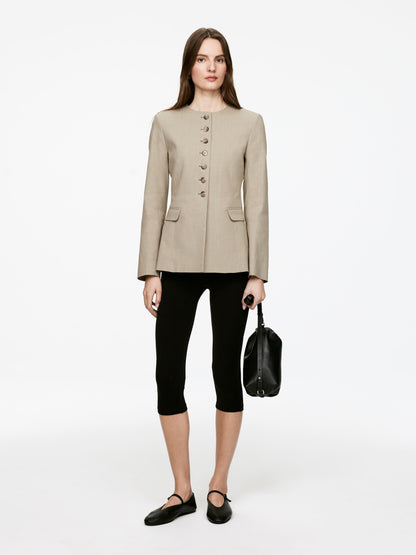 Linen-Blend Blazer