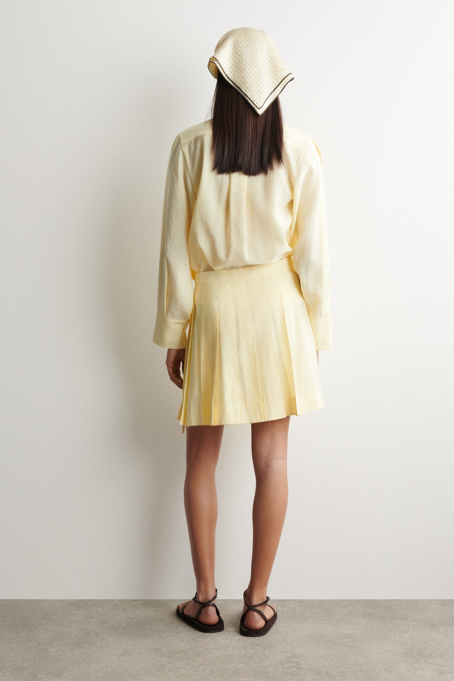 Pleated Mini Wrap Skirt
