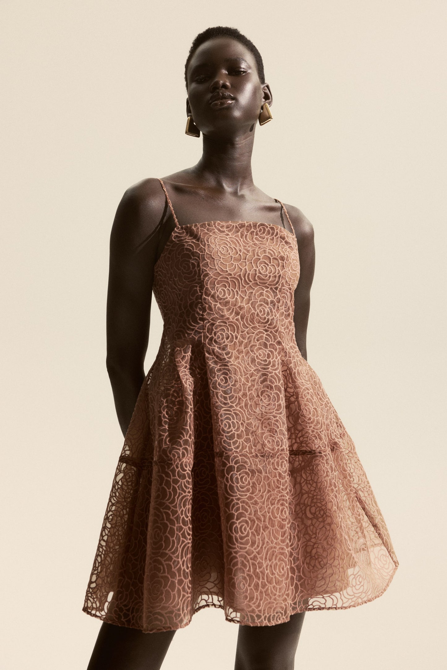 Embroidered strappy dress