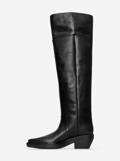 Over-The-Knee Leather Boots