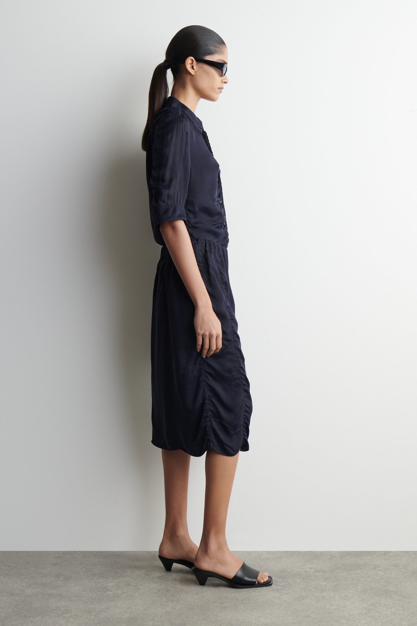 Leather Kitten-Heel Mules