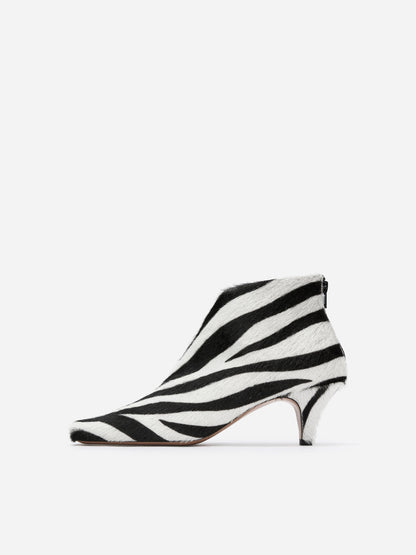 Zebra-Print Ankle Boots