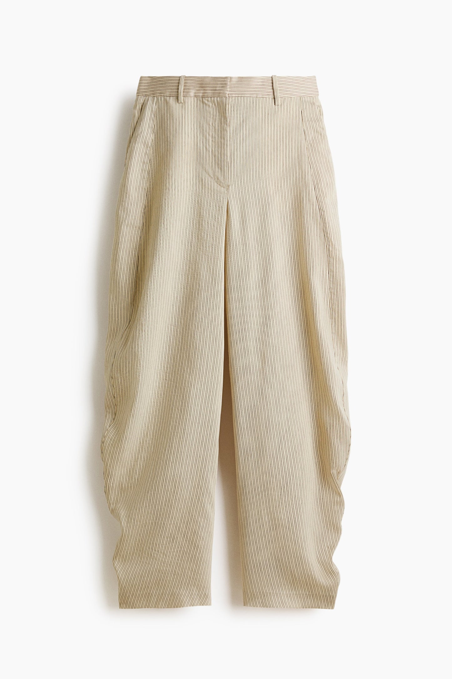 Linen-blend barrel trousers