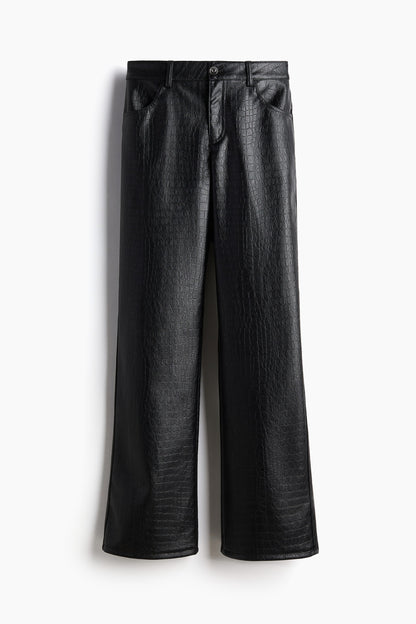 Straight coated trousers