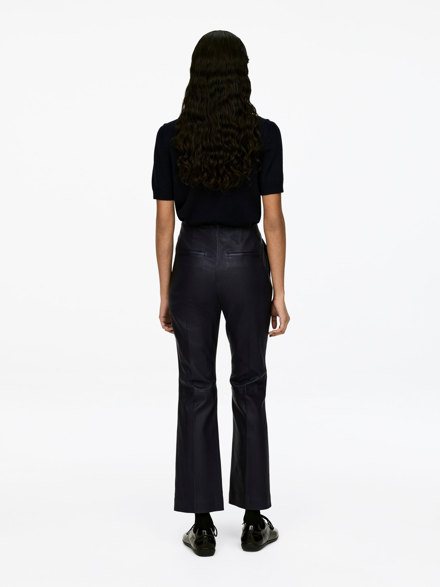 Kick-Flare Leather Trousers