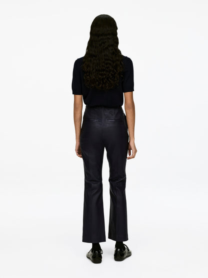 Kick-Flare Leather Trousers