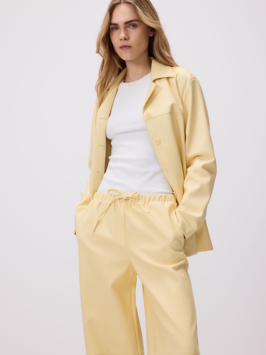 Faux leather trousers