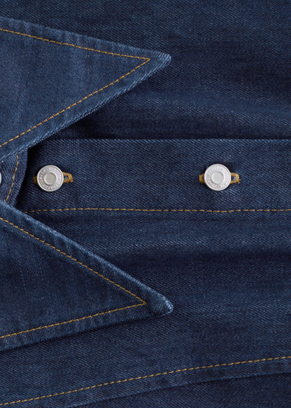 Topstitched Denim Shirt