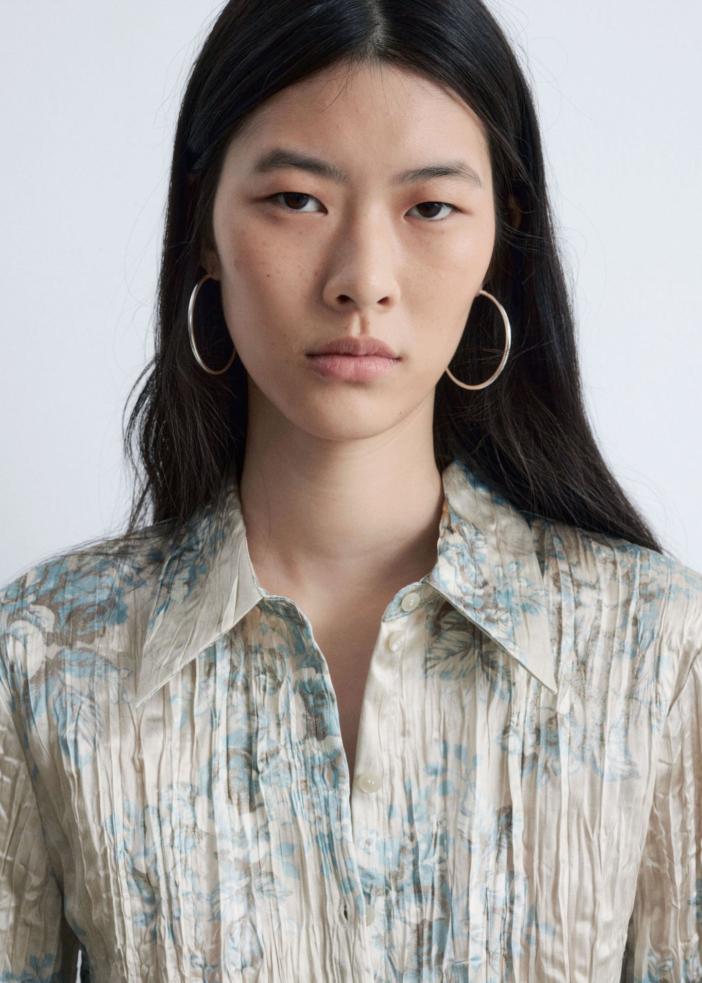 Tie-Belt Crêpe Shirt