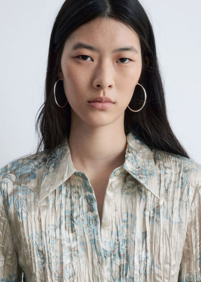 Tie-Belt Crêpe Shirt