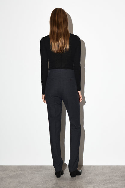 Wool-Blend Slim-Leg Trousers
