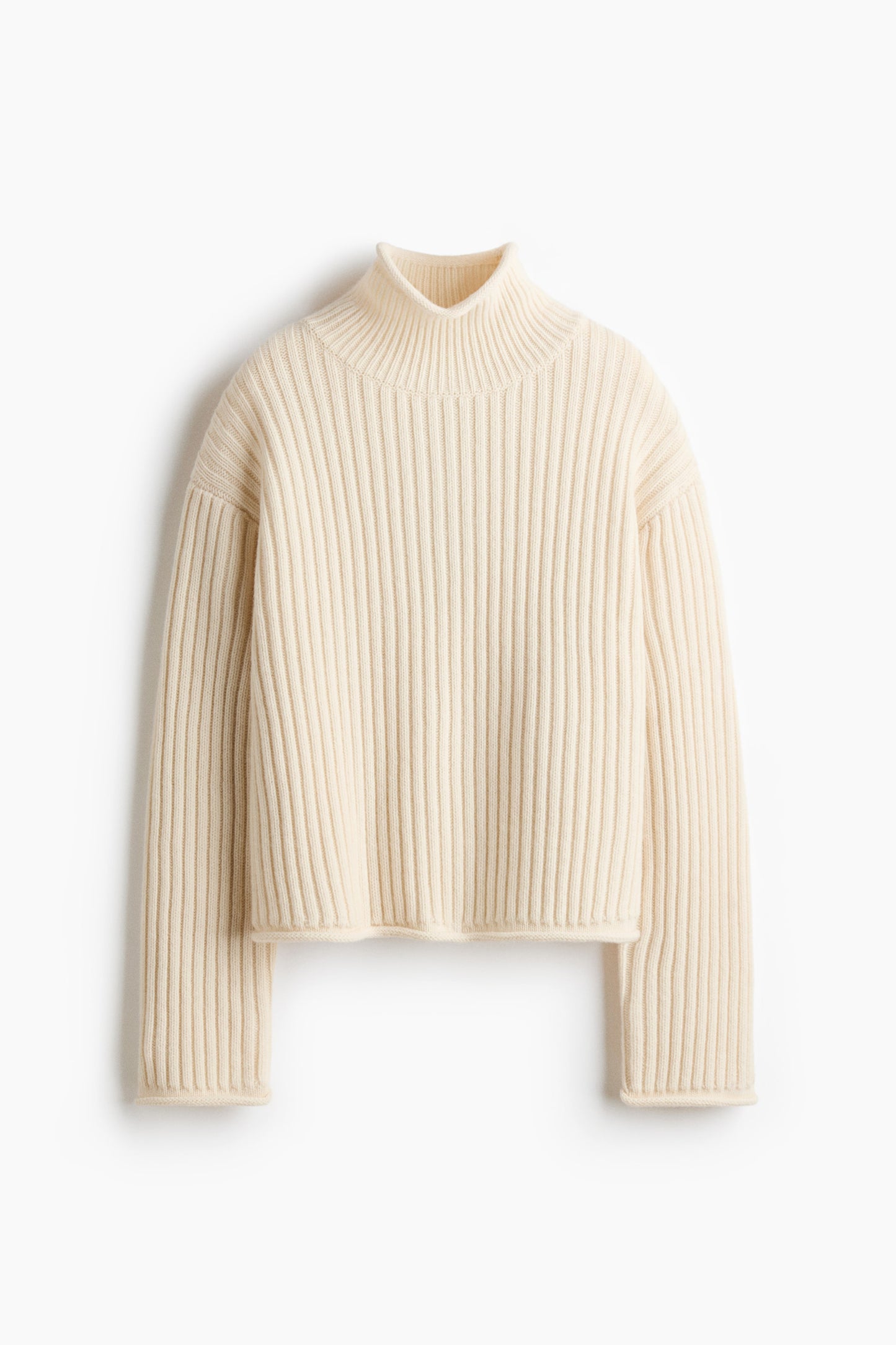 Rib-knit wool jumper