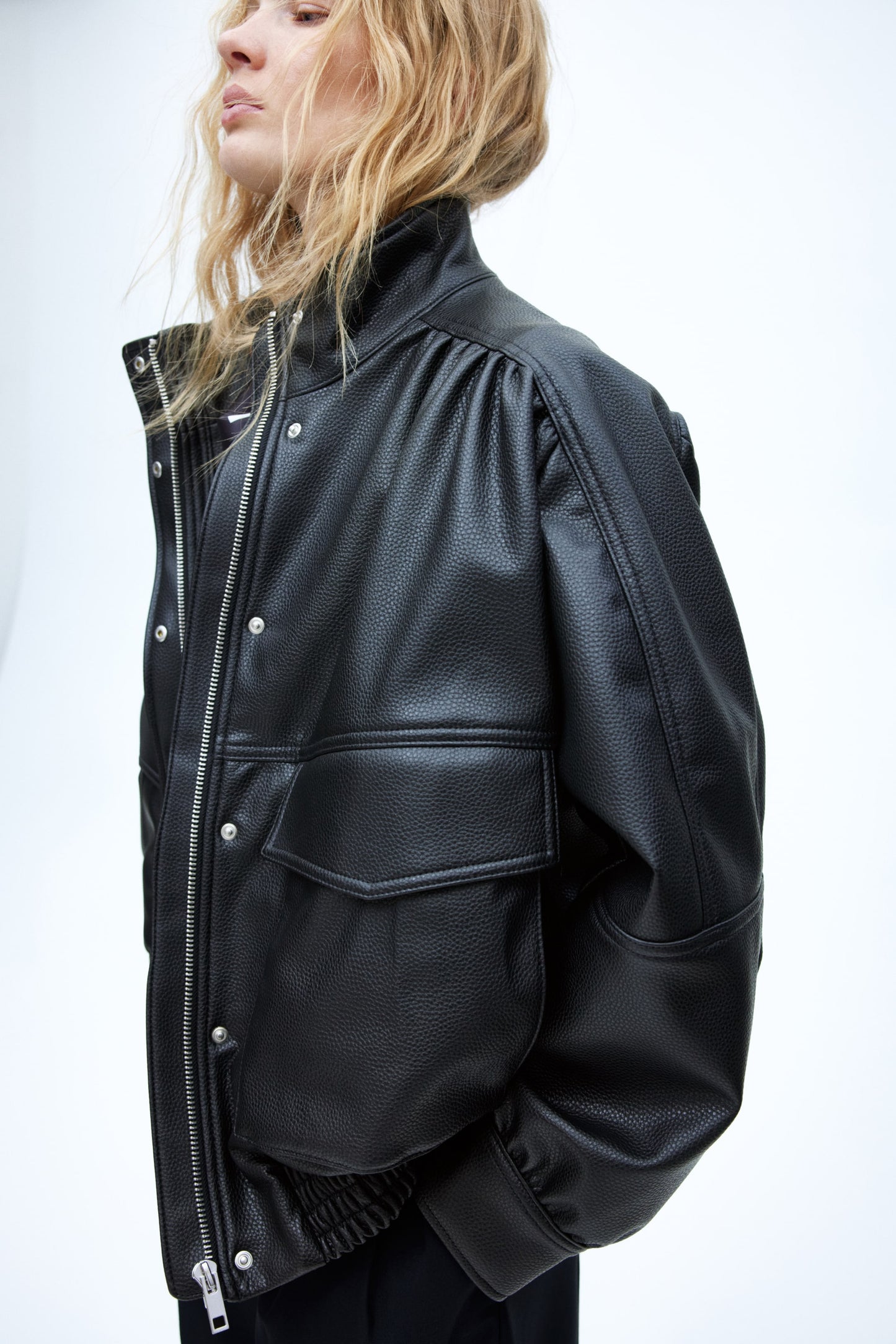 Coated bomber jacket