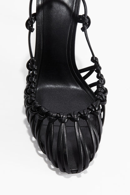 Knotted heeled slingbacks