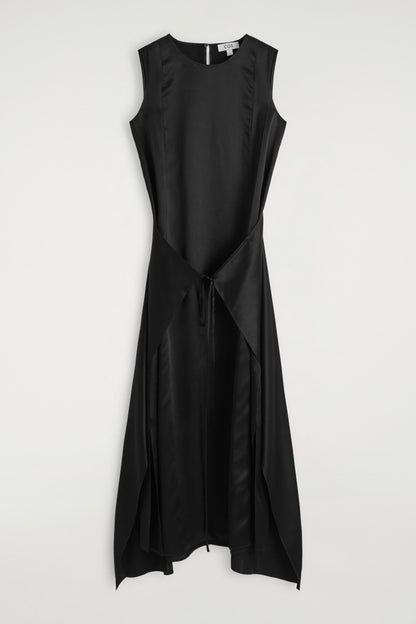 Wrap-Front Silk Maxi Dress