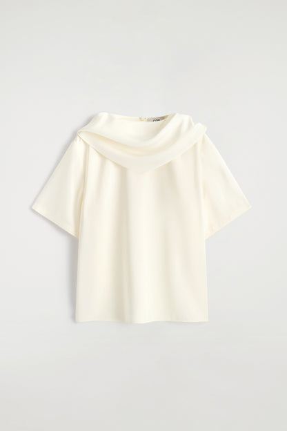 Draped Scarf-Detail Top