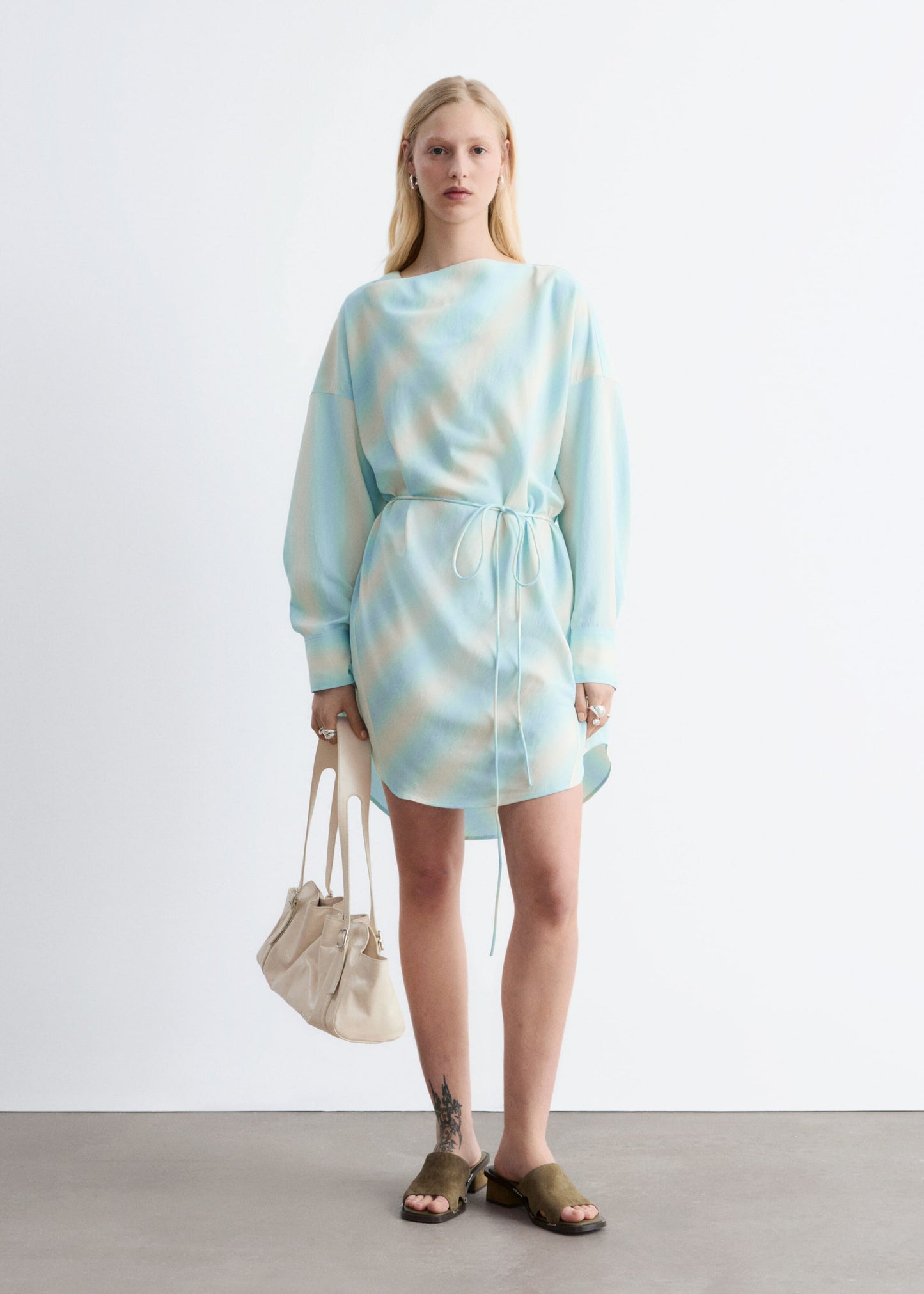 Printed Cowl-Neck Midi Dress