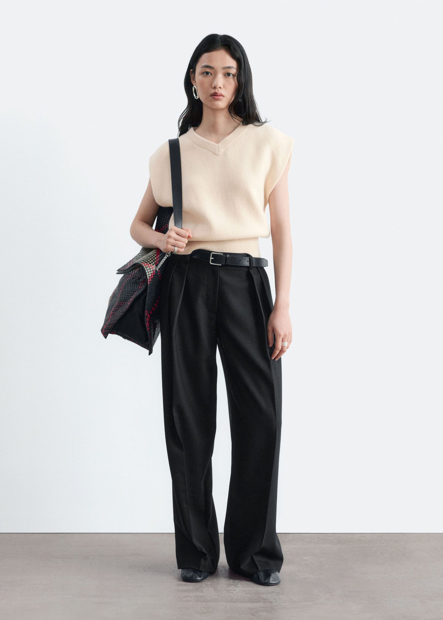 Wool-Blend Tailored Trousers