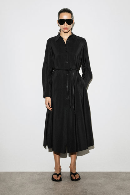 Fluid Midi Shirt Dress