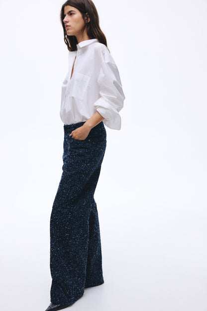 Bouclé denim jeans