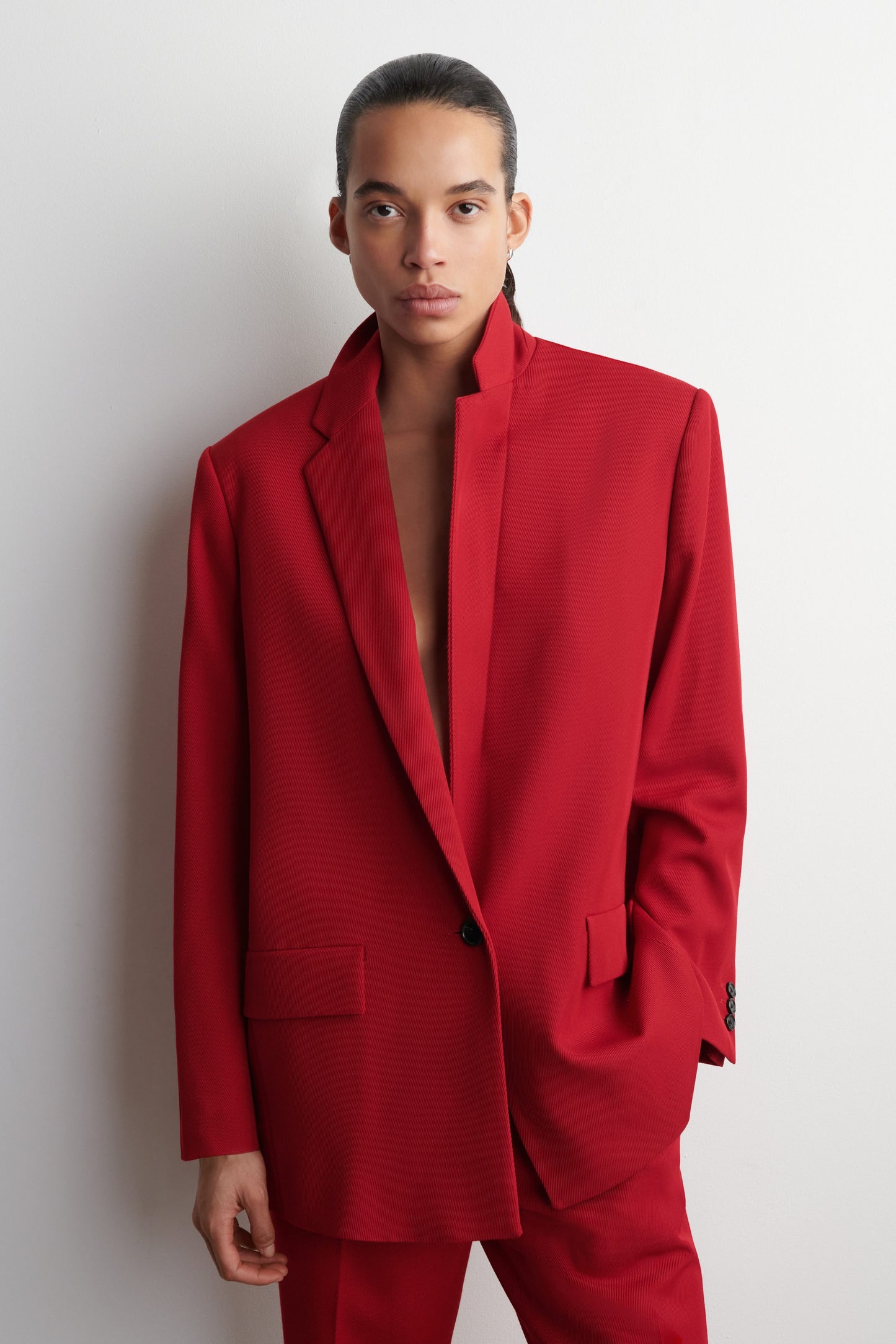 Single-Breasted Wool-Blend Blazer