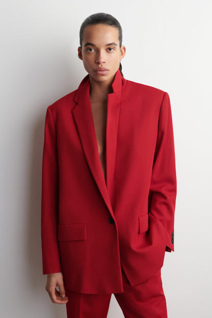 Single-Breasted Wool-Blend Blazer