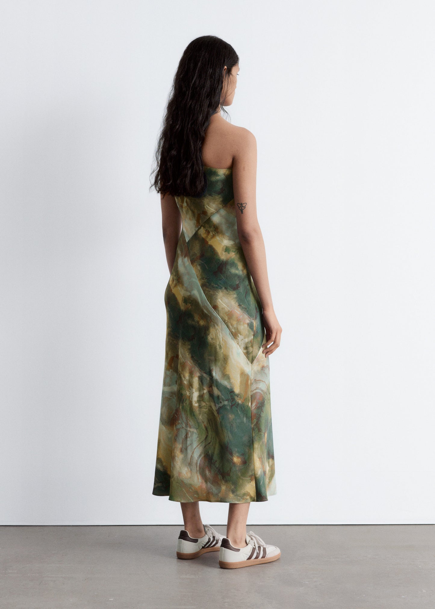 One-Shoulder Satin Midi Dress