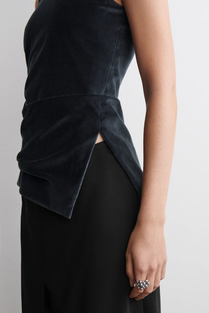 Asymmetric Velvet Top