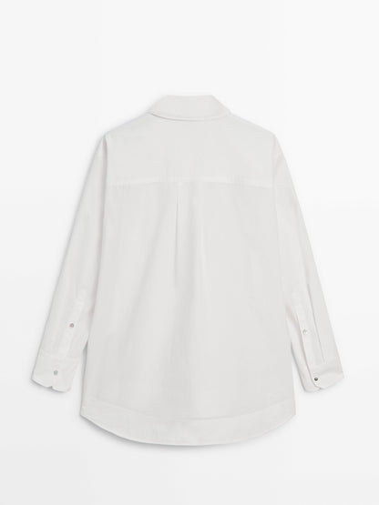 Cotton poplin oversize blouse