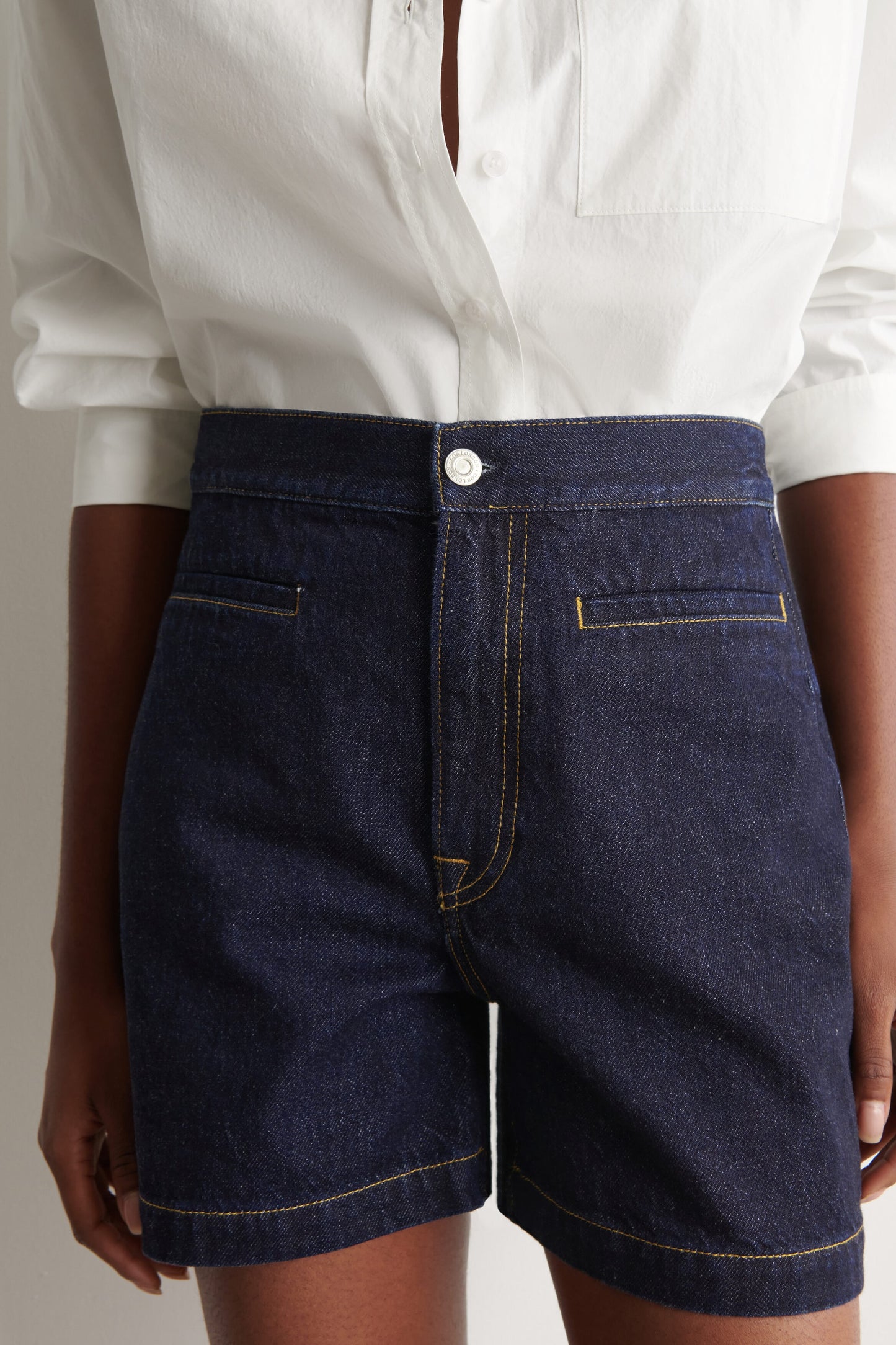 Pocket-Detail Denim Shorts