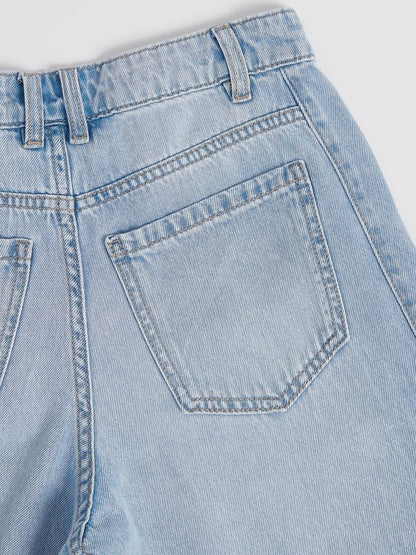 Wide-leg jeans with bows