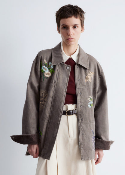 Embroidered Shirt Jacket