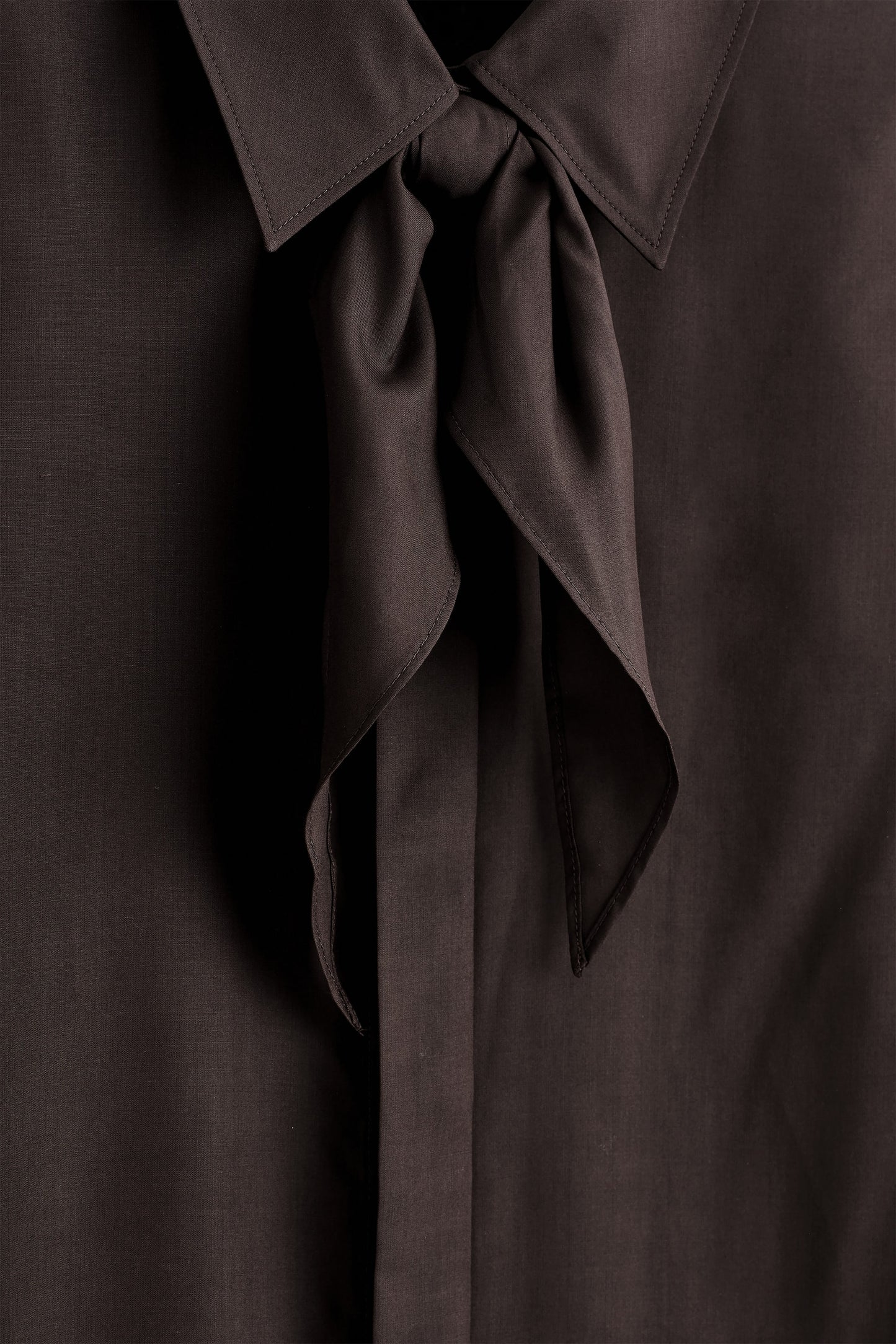 Scarf-Detail Silk Shirt
