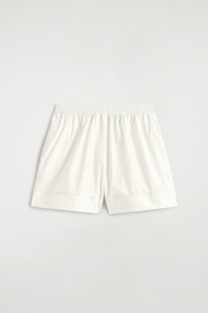 Elasticated Grosgrain-Detail Cotton Shorts