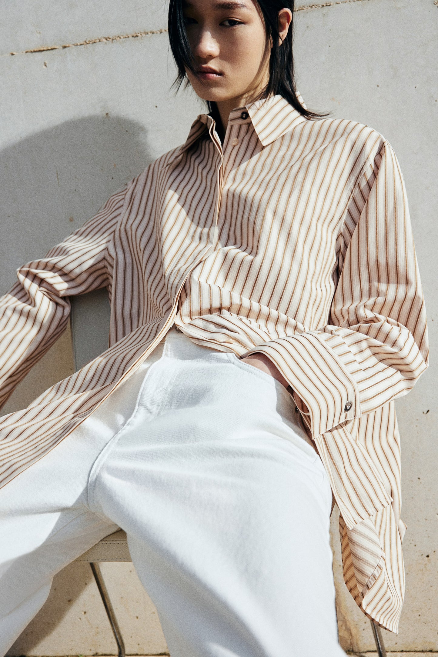 Oversized twill shirt