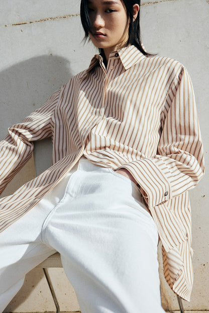 Oversized twill shirt