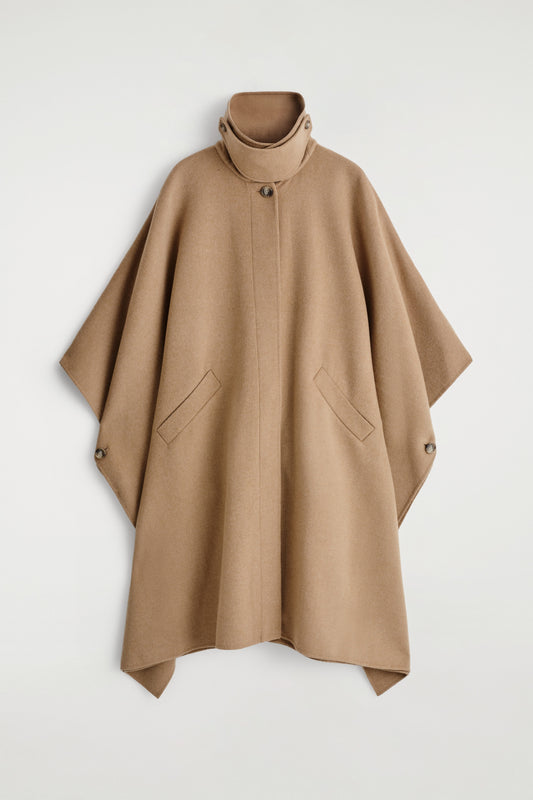 Longline Double-Faced Wool Cape
