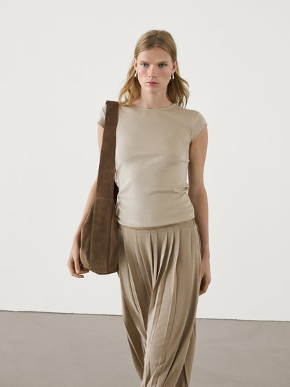 Long skirt with pleated detail