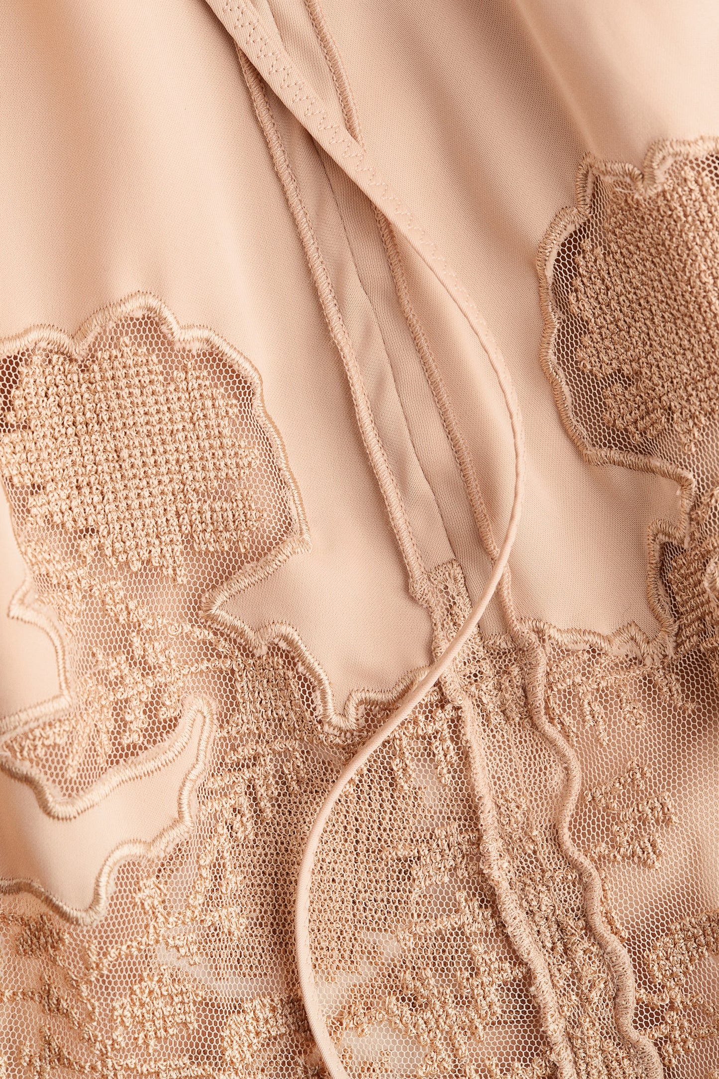 Lace-inset satin dress