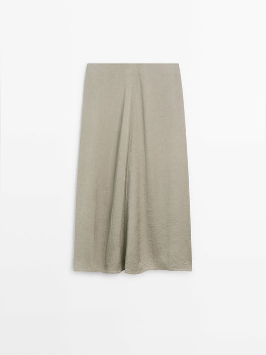 Satin voluminous co-ord midi Slip skirt