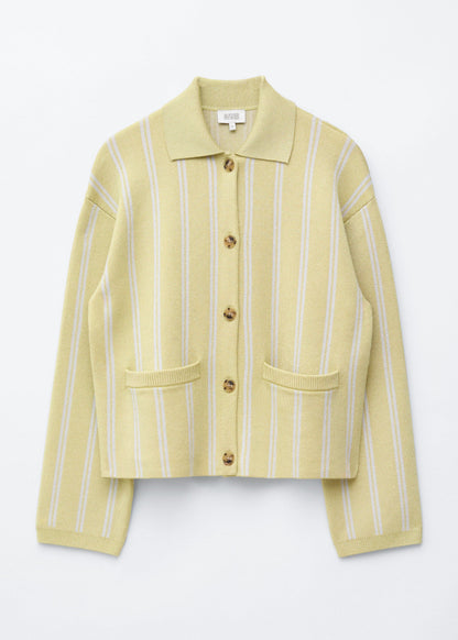 Oversized Polo-Knit Cardigan