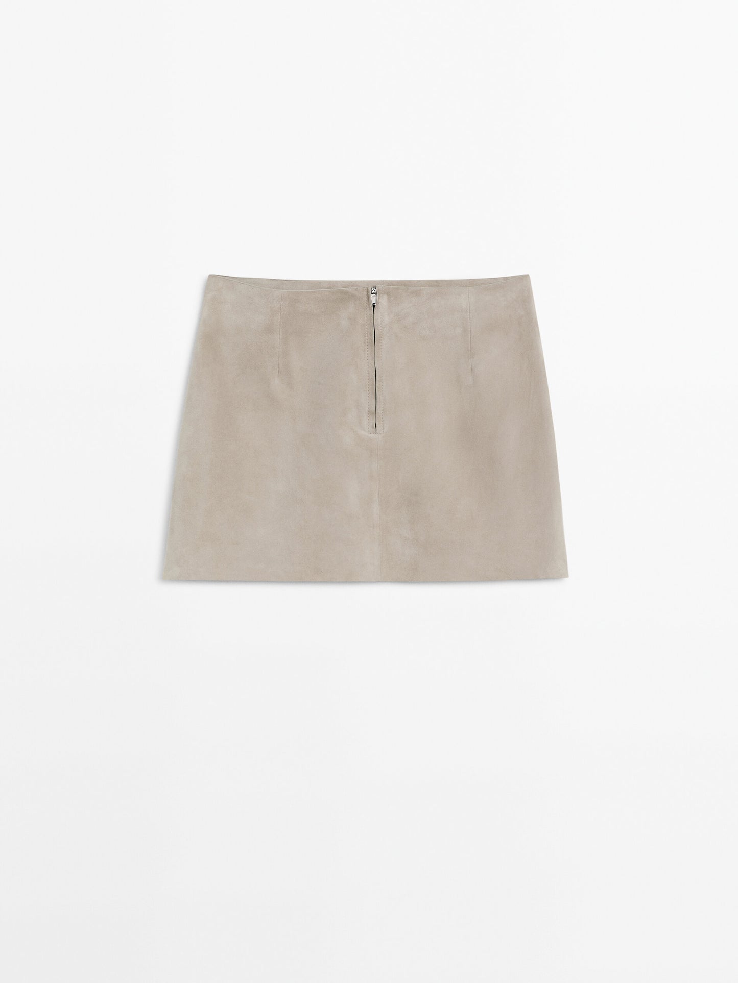 Short suede leather skirt